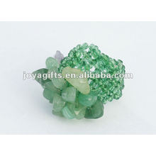 Verde Aventurine Chip Piedra Estiramiento Semillas de vidrio de cuentas de anillo